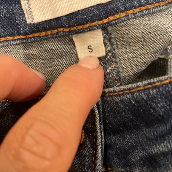 Tricot fringed hem button front denim midi skirt - Picture 6 of 8